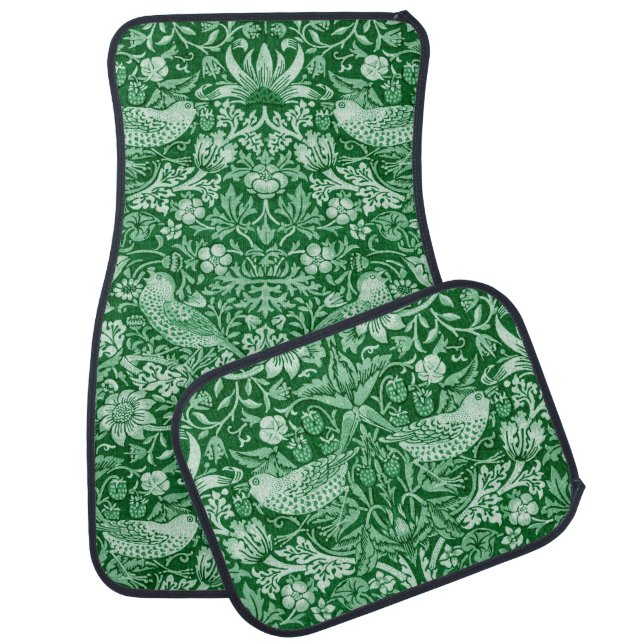 Strawberry Thief Green, William Morris Car Floor Mat (Set)