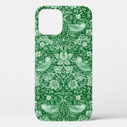 Strawberry Thief Green William Morris iPhone 12 Case