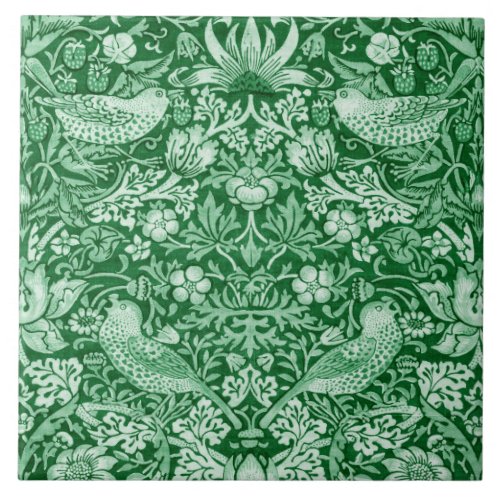 Strawberry Thief Green William Morris Ceramic Tile