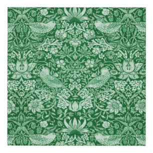 Strawberry Thief Green, William Morris Faux Canvas Print