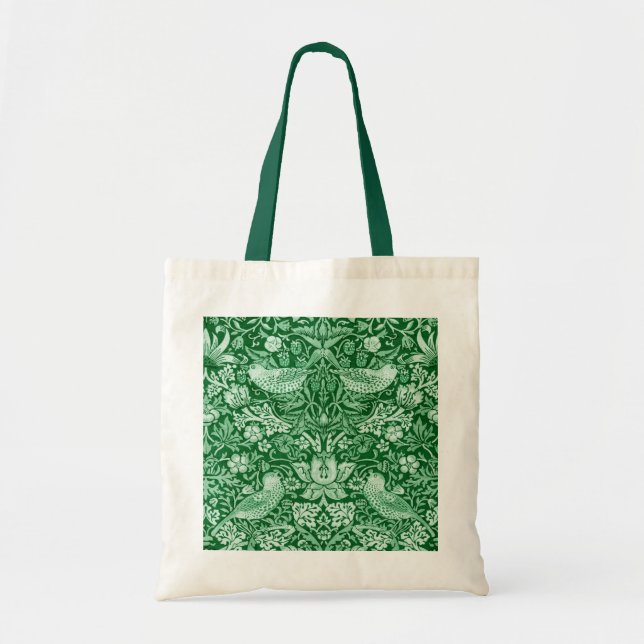 Strawberry Thief Green, William Morris Tote Bag (Front)