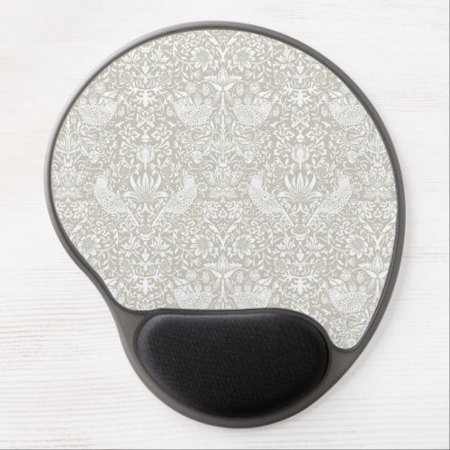 STRAWBERRY THIEF IN BEACH PEBBLE _ WILLIAM MORRIS GEL MOUSE PAD