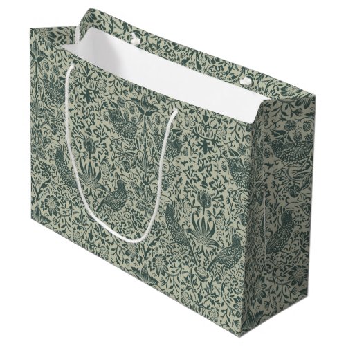 STRAWBERRY THIEF IN FOREST FERN _ WILLIAM MORRIS LARGE GIFT BAG
