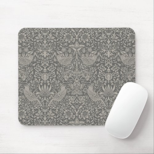 STRAWBERRY THIEF IN STORMY DAY _ WILLIAM MORRIS MOUSE PAD