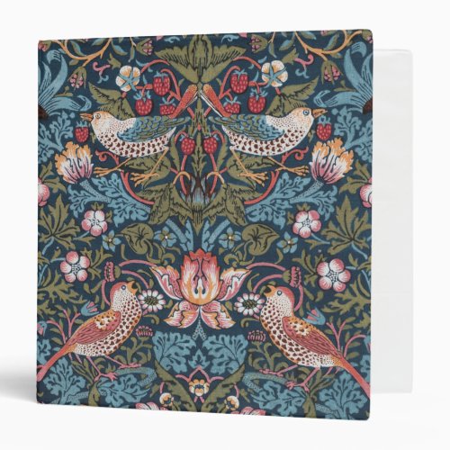 STRAWBERRY THIEF IN TEAL AND BERRY _ WILL MORRIS 3 RING BINDER