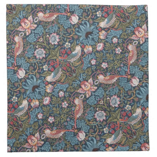 STRAWBERRY THIEF IN TEAL AND BERRY _ WILL MORRIS CLOTH NAPKIN