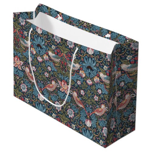 STRAWBERRY THIEF IN TEAL AND BERRY _ WILL MORRIS LARGE GIFT BAG