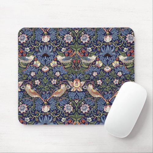 STRAWBERRY THIEF IN VIBRANT ORIGINAL _ WILL MORRIS MOUSE PAD