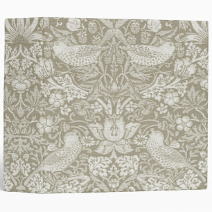Strawberry Thief Ivory, William Morris 3 Ring Binder