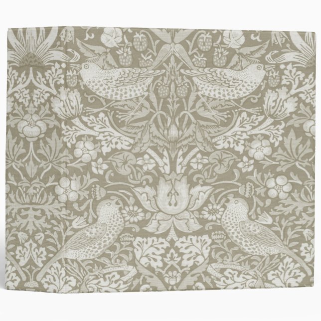Strawberry Thief Ivory, William Morris 3 Ring Binder (Front/Spine)