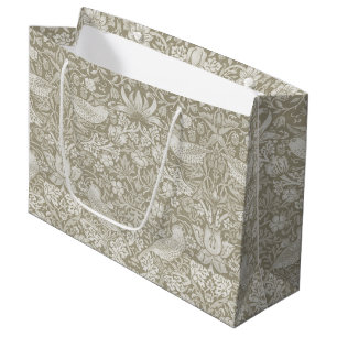 Strawberry Thief Ivory, William Morris Large Gift Bag
