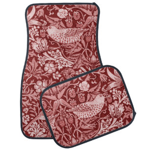 Strawberry Thief Maroon, William Morris Car Floor Mat