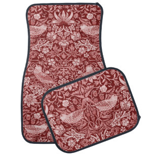 Strawberry Thief Maroon, William Morris Car Floor Mat