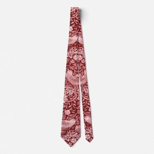 Strawberry Thief Maroon William Morris Neck Tie