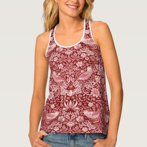 Strawberry Thief Maroon William Morris Tank Top