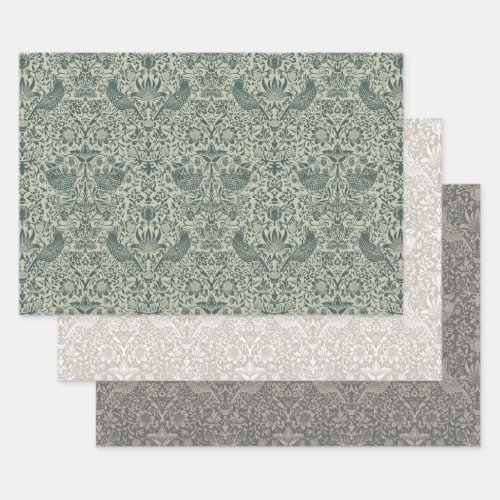 STRAWBERRY THIEF MODERN NEUTRALS _ WILLIAM MORRIS WRAPPING PAPER SHEETS