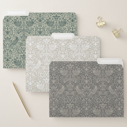 STRAWBERRY THIEF NEUTRAL TRIO _ WILLIAM MORRIS FILE FOLDER