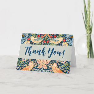 Strawberry Thief of William Morris Letterpress Thank You Card