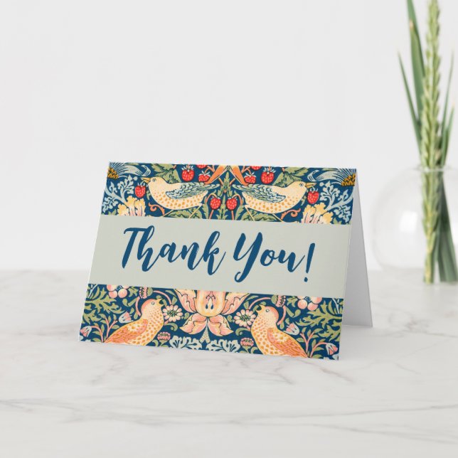 Strawberry Thief of William Morris Thank You Card (Front)