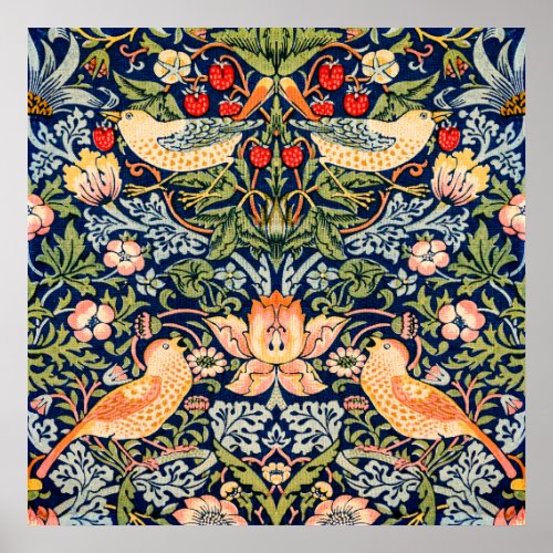  Strawberry Thief Pattern Poster by William Morris