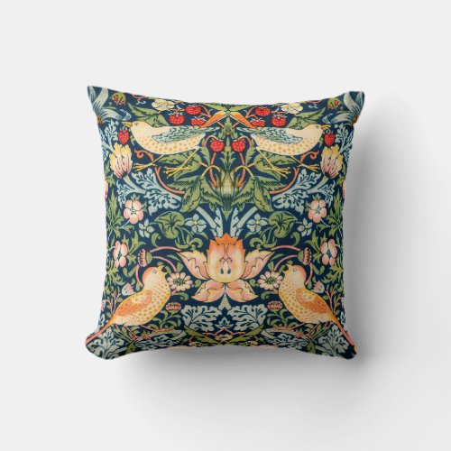 Strawberry Thief pattern Throw Pillow