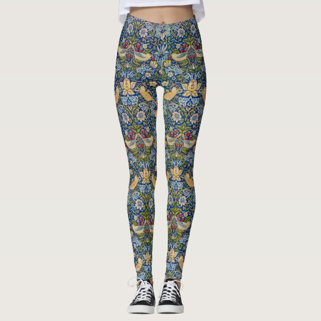 Strawberry thief pattern  William Morris  Leggings (Front)