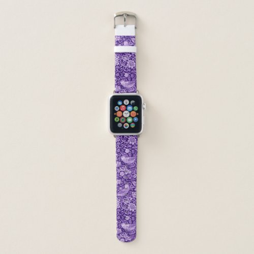 Strawberry Thief Purple William Morris Apple Watch Band
