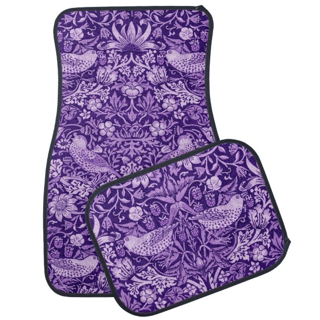 Strawberry Thief Purple, William Morris Car Floor Mat (Set)