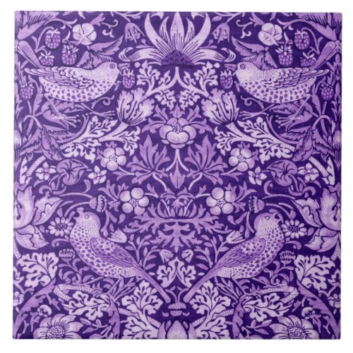 Strawberry Thief Purple William Morris Ceramic Tile