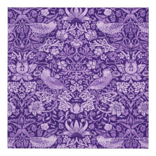 Strawberry Thief Purple, William Morris Faux Canvas Print