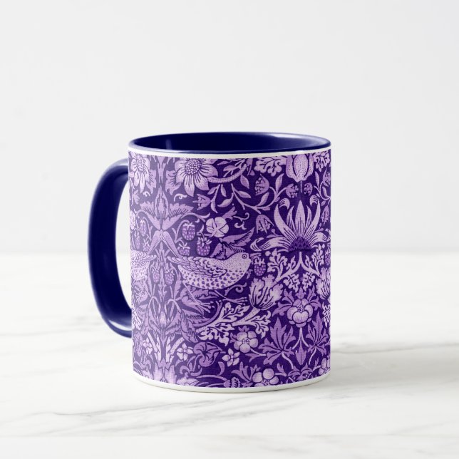 Strawberry Thief Purple, William Morris Mug (Front Left)