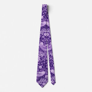 Strawberry Thief Purple, William Morris Neck Tie