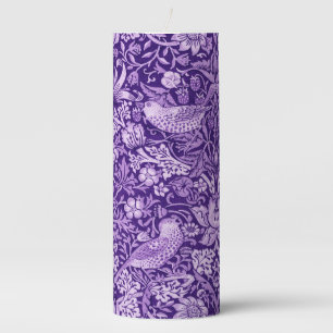 Strawberry Thief Purple, William Morris Pillar Candle