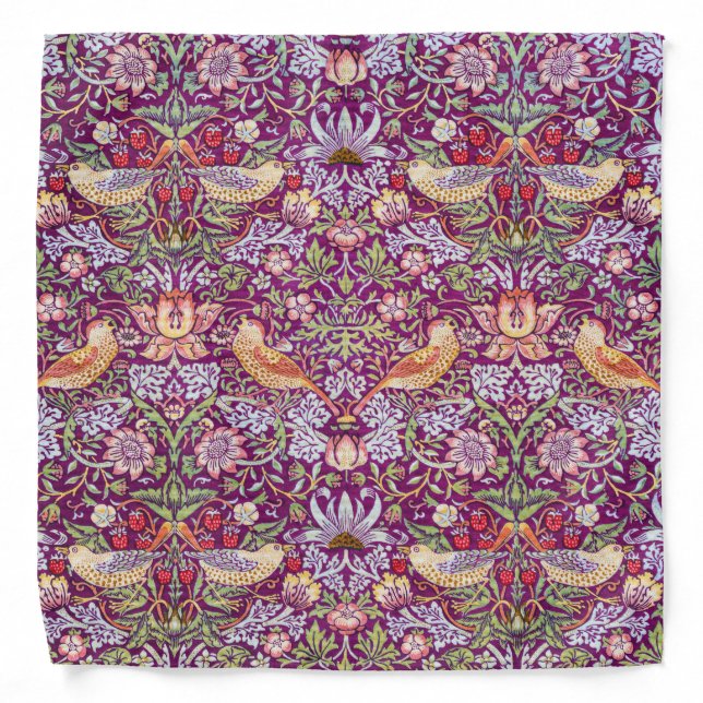 Strawberry Thief Red, William Morris Bandana (Front)