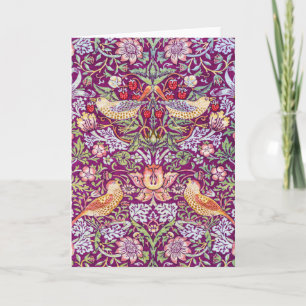 Strawberry Thief Red, William Morris Card