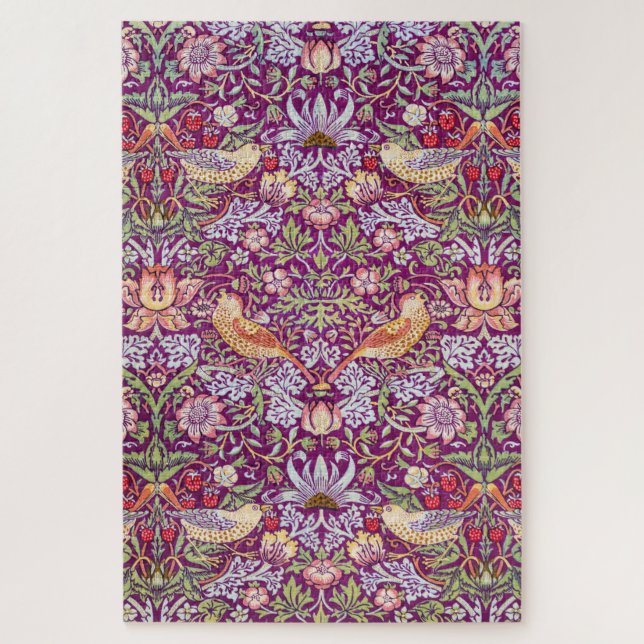 Strawberry Thief Red, William Morris Jigsaw Puzzle (Vertical)