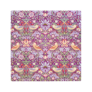Strawberry Thief Red, William Morris Metal Print