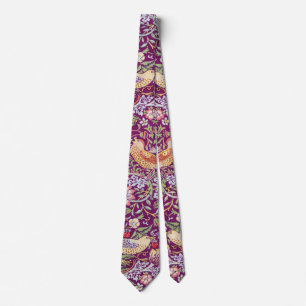Strawberry Thief Red, William Morris Neck Tie