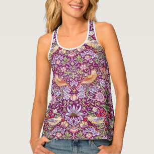Strawberry Thief Red, William Morris Tank Top