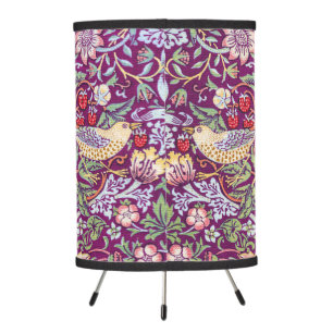 Strawberry Thief Red, William Morris Tripod Lamp