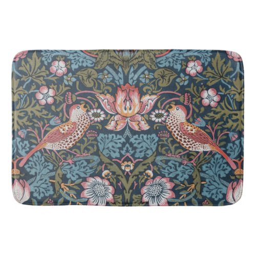 STRAWBERRY THIEF TEAL AND BERRY _ WILLIAM MORRIS BATH MAT