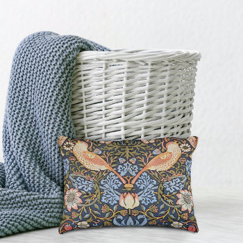 Strawberry Thief Textile Pattern William Morris Decorative Pillow by mangomoonstudio at Zazzle