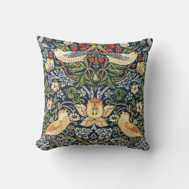 Strawberry Thief Throw Pillow (Front)