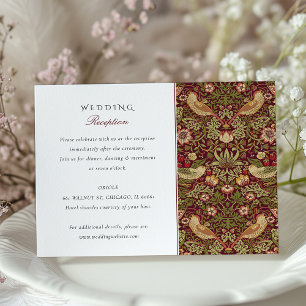 Strawberry Thief Wedding Reception Card