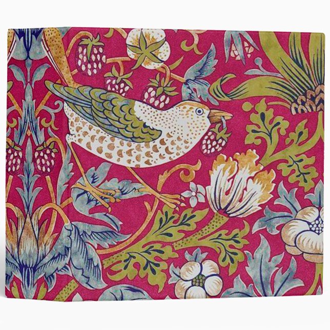 Strawberry Thief, William Morris 3 Ring Binder (Front/Spine)