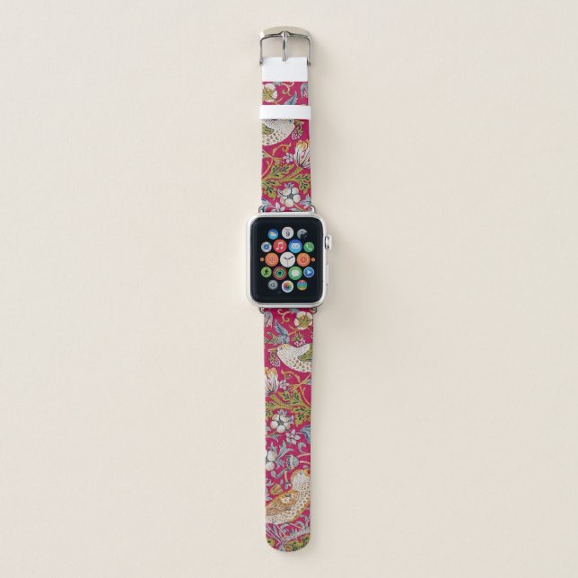 Strawberry Thief, William Morris Apple Watch Band (Front)