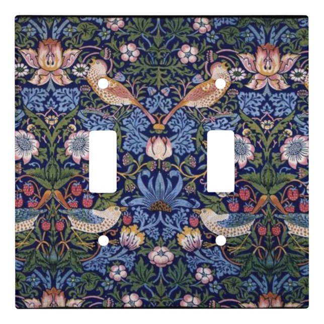 Strawberry Thief -William Morris Art Light Switch Cover (Front)