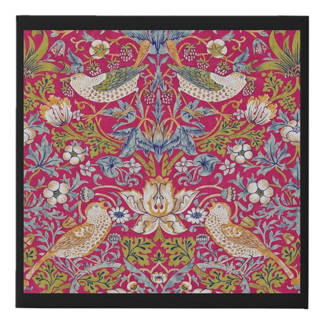 Strawberry Thief, William Morris Faux Canvas Print (Front)