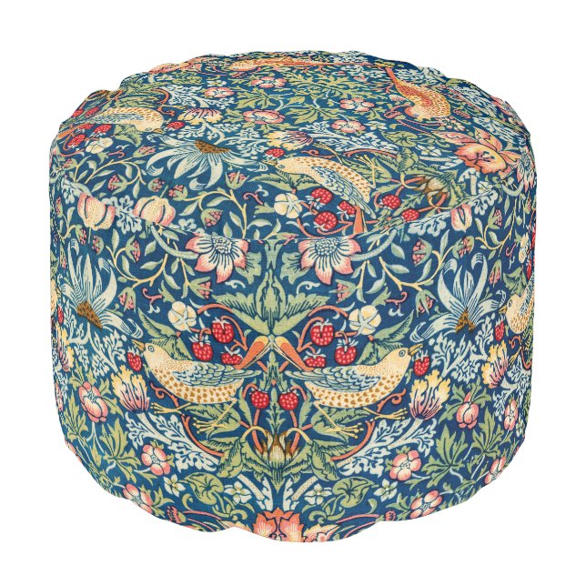Strawberry Thief, William Morris Pouf (Angled Front)
