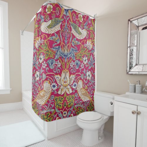 Strawberry Thief William Morris Shower Curtain